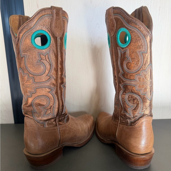 TECOVAS Brown Western Leather Boots size 7 - Picture 4 of 16